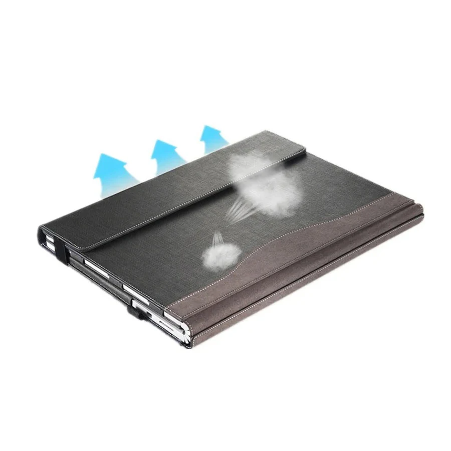 Business Leather File Folder with Calculator and Pen Holder Genuine Leather File Folder for Office Use