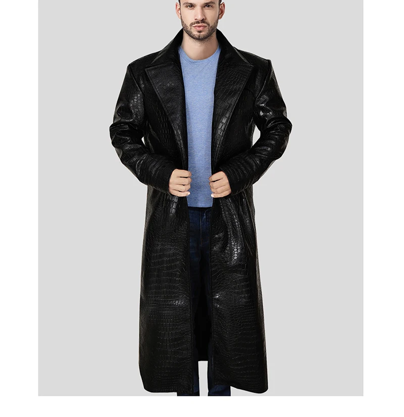 OEM service various color range cow hide made long coats Best quality factory direct supply leather long jackets