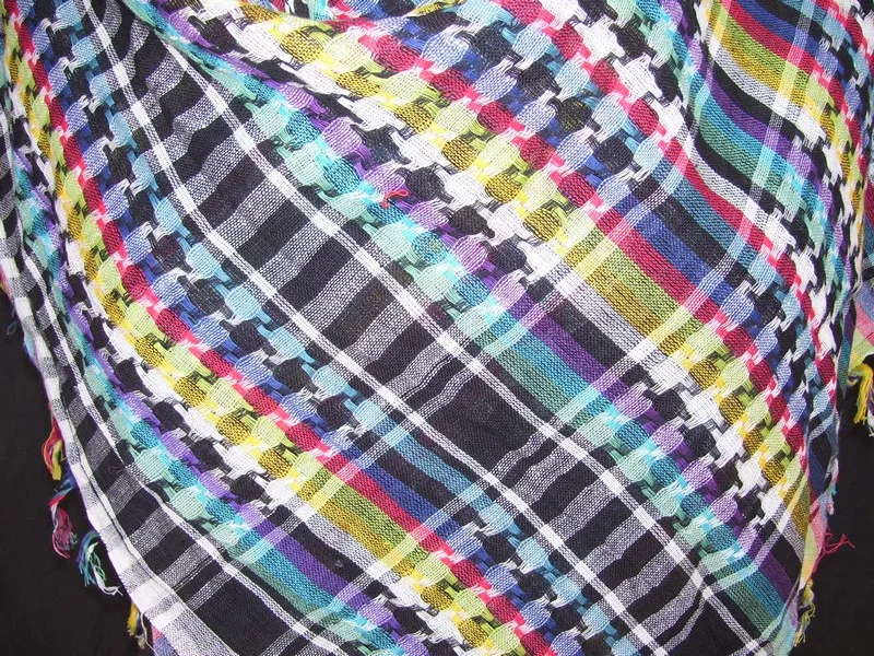 good Quality Unisex Cotton Handloom Knitted Arab Keffiyeh Scarf Shemagh Hijab Red White Palestinian Shemagh Genuine Original