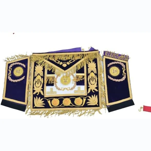 Masonic Blue Lodge Master Mason Office Apron Set Apron,Collar Cuff (gantlets) Masonic Regalia By Frame International