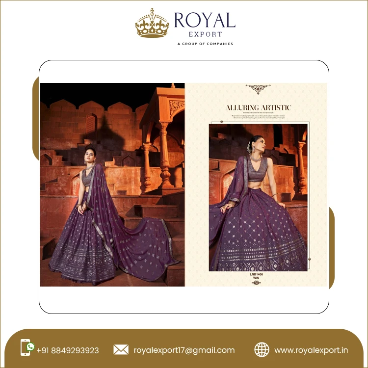 Indian Ethnic Clothing Beautiful Wedding & Party Wear Heavy Georgatte Sequence Embroidery Work Bridal Lehenga Choli