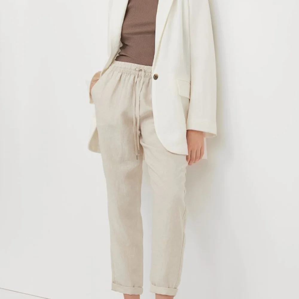 Custom Linen Suit With Trousers Of Ladies Wide Leg Trouser Women Made by pakistan