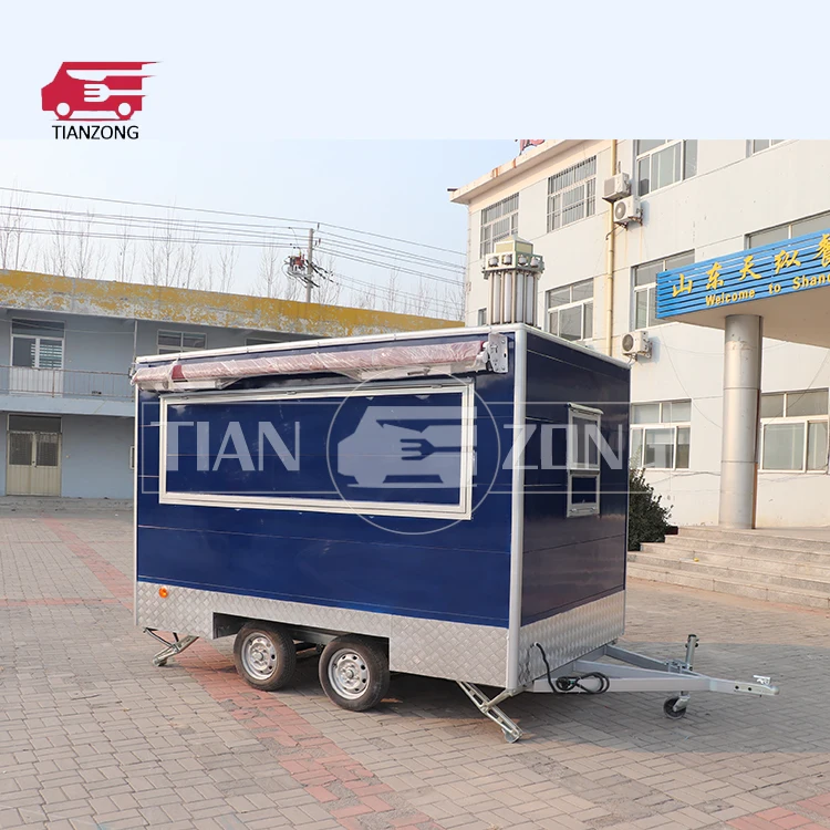 CE certified sno cone trailer food trailers fully equipped mobile food truck for vending