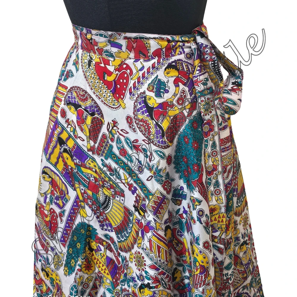 Indian Vintage 2 Layer Magic Hippie Sari Silk Wrap Skirts For Casual Wear Skirt Indian Vintage Recycled Silk Reversible Skirt