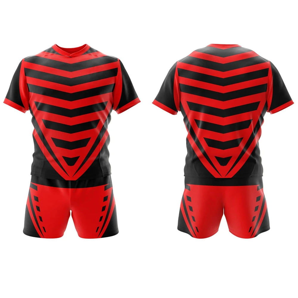 OEM wholesale 2024 custom made OEM stylish design sports wear rugby uniform set quick dry breathable with customized logo & size