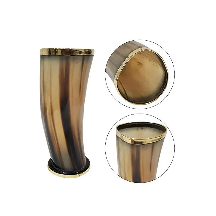 Best Creative  buffalo horn glass Hand Carved Viking Drinking Horn Cup / glass simple horn 2 piece glass