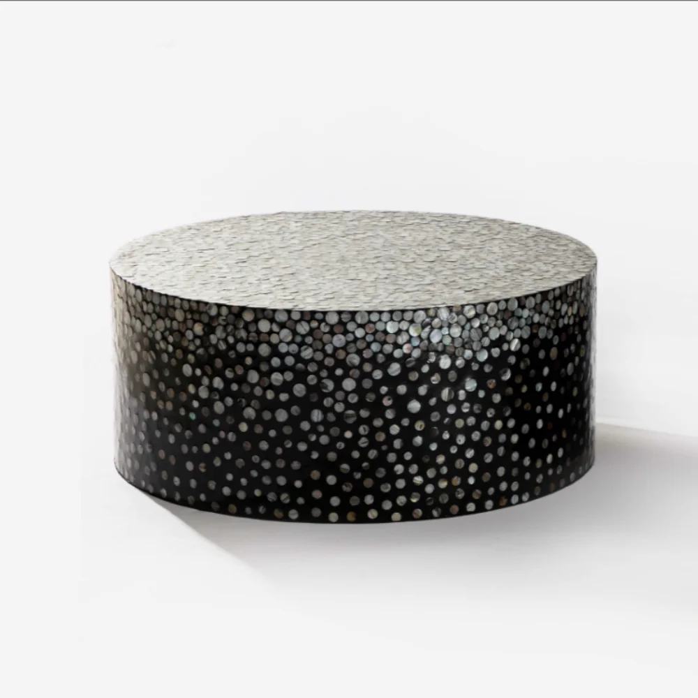 High-end Mother of pearl round coffee table handcrafted luxury coffee table wholesale home furniture from Vietnam
