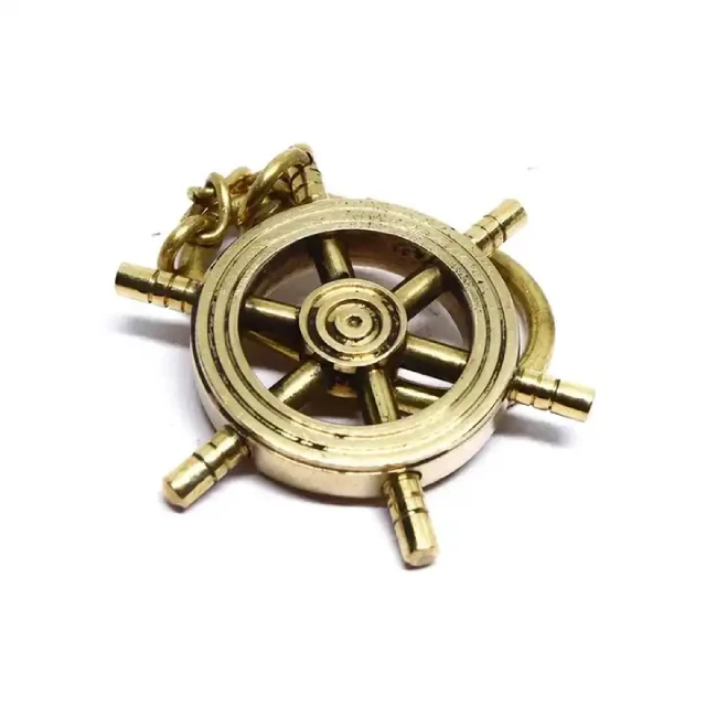 Vintage Handmade Nautical Brass Ship Helm Wheel Navigation beautiful Keychain New Year Gift Birthday Gift anniversary gift