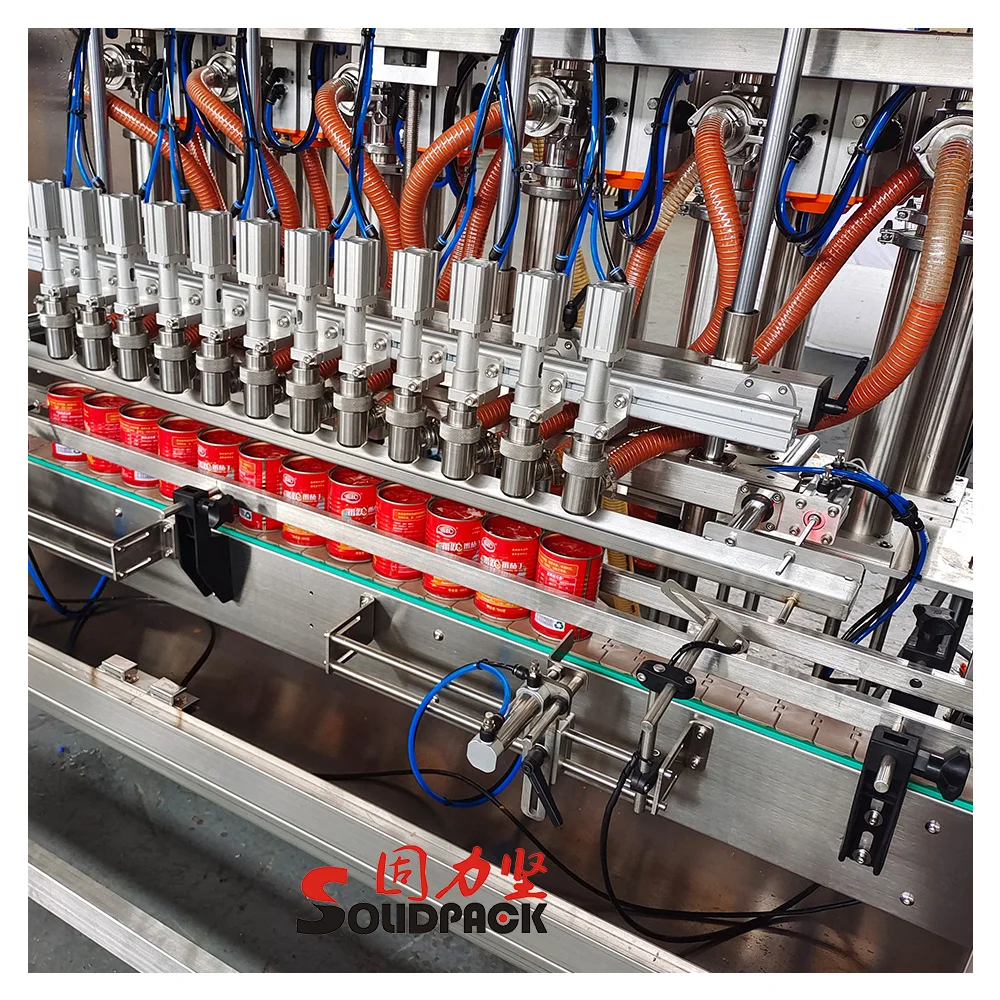 Solidpack maquina de tapado de salsa de tomate ajo llenadora de 2 litros