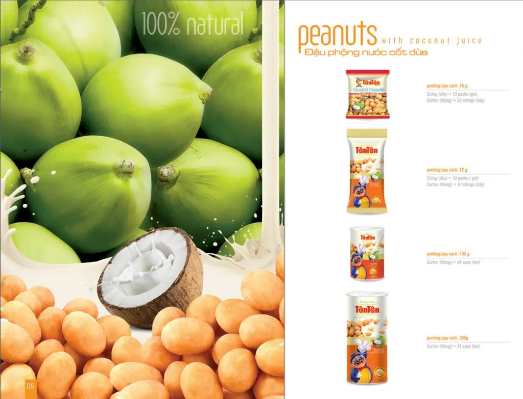 TAN TAN COMPANY Flavor Peanut With Coconut Milk so crisp in retails packing factory  in Vietnam