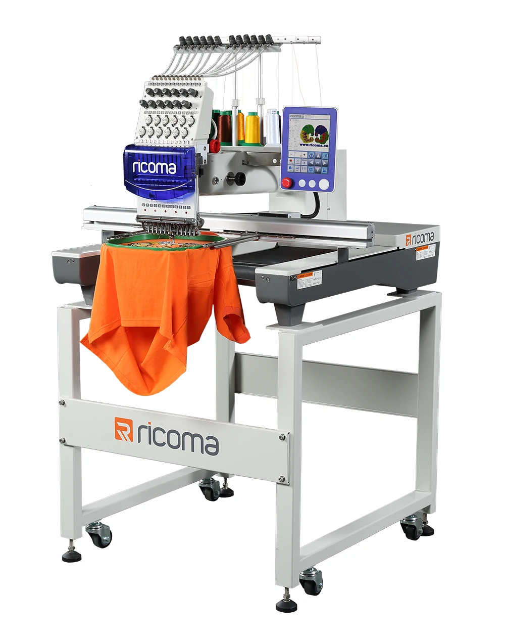 Ricoma Single Head Commercial Embroidery Machine - RCM-1501TC CBL High Speed Computerized Flat single Head Embroidery Machine