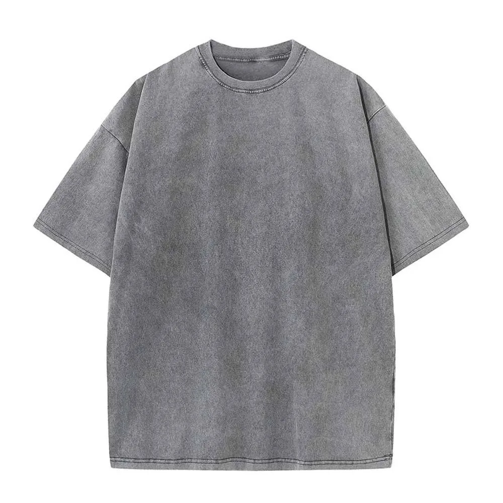 Manufacture short Sleeve Soft Custom Acid Washed Men T Shirts / High Quality Men Casual Acid Washed T Shirts In Solid Color