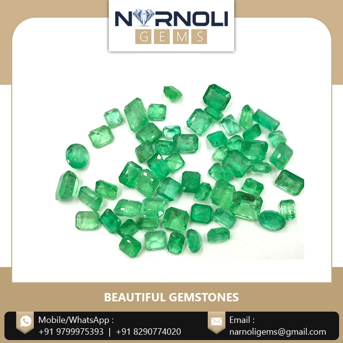 Faceted Gemstones Precious for Sale Columbian Emerald Natural Jewelry Making Emerald Cut Narnoli Gems 3 Carat Plus Green Classic