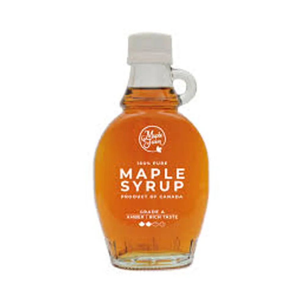 wholesale 170ml 370ml 500ml Maple Syrup Bottles Glass Maple Syrup Bottles with Loop Handle with Black Ribbed