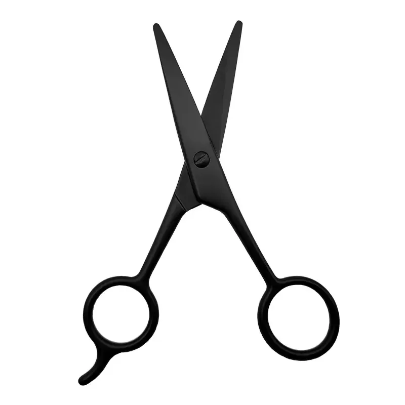 Stainless Steel Facial Hair Scissors Straight Barber Razor Rubber Salon Mustache Eyebrow Trimming Beard Thinning Scissors