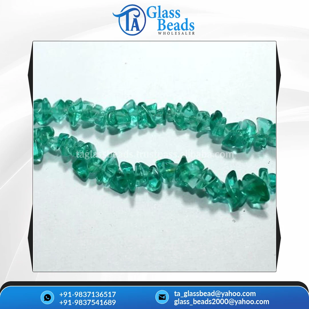 Exclusive Selling 16 Inches Sea Glass Irregular Shaped Uncut Glass Beads Strand for Jewelry Making at Competitive Price