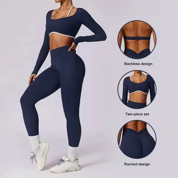 Leggings For Women Sportswear Top Gym Fitness Set Seamless Sport Wear Custom Activewear Clothing Winter Yoga Pant Active Suit