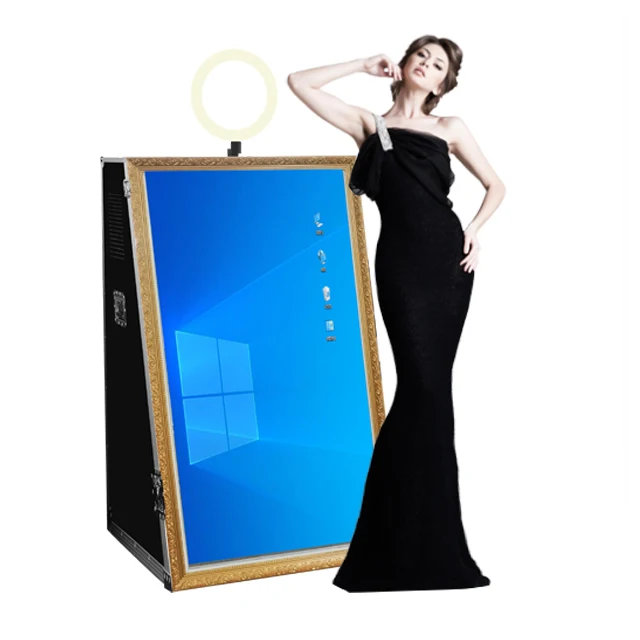 2023 Traditional popular 65 inch Portable Selfie Photo Booth Magic Photobooth Mirror for wedding party rental