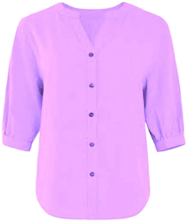 Ladies  solid colour  cotton button down shirt manufacturing In India cotton knitted viscose tops
