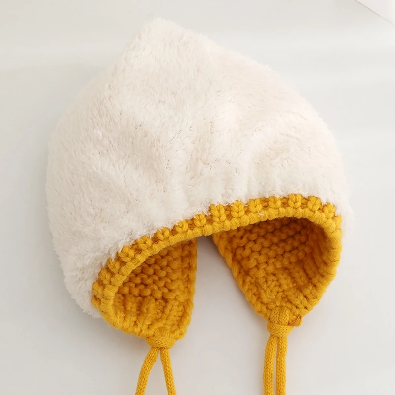 Korean Style Baby Toddler Crochet Frog Hat Small Kids Keeping Warm Earflaps Beanies Cute Animal Knitted Winter Hat