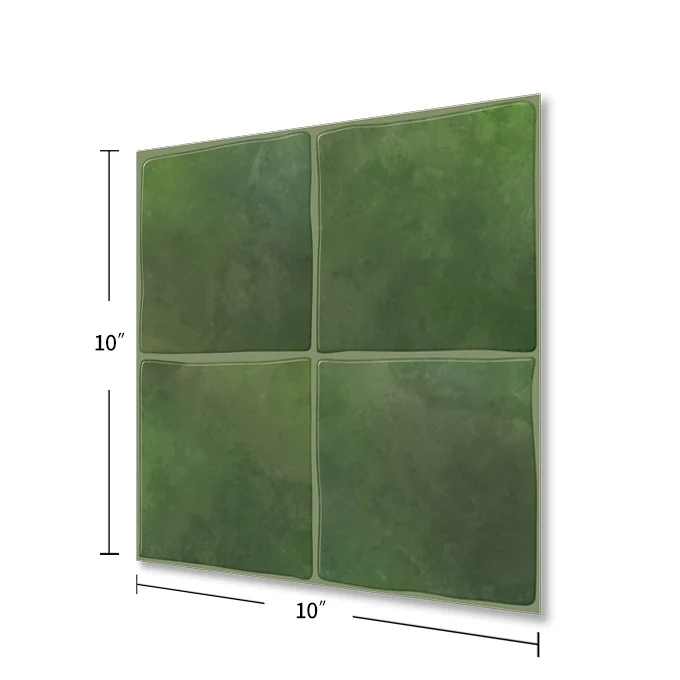 Green Vintage Self-Adhesive Peel-and-Stick PVC Vinyl Wall Panels 3D Waterproof Kitchen Backsplash Tiles Waterproof Wall Sheets