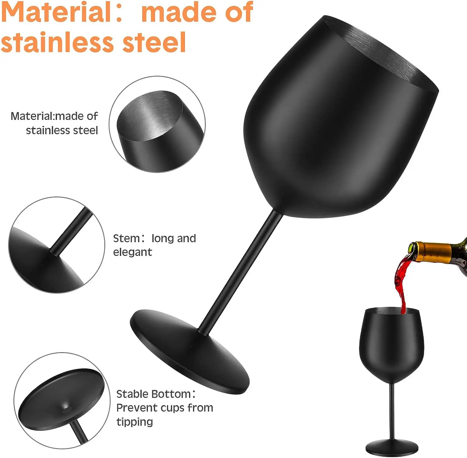 2024 Набор бокалов из нержавеющей стали с медным покрытием и логотипом