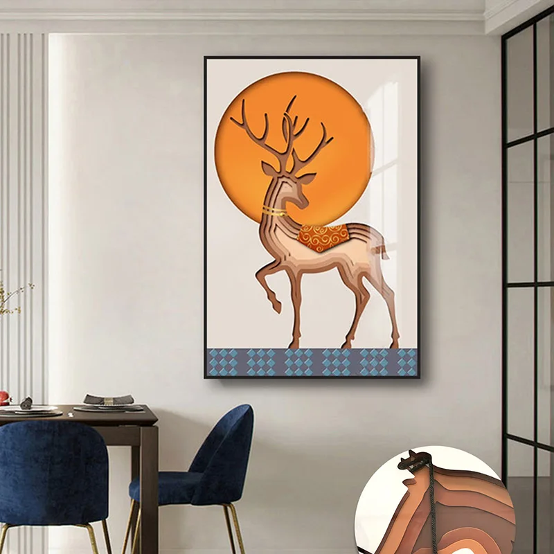Hot Selling Modern Home Wall Decor Geometric Abstract Art on Canvas Watercolor Medium Showcasing Personalized Beauty