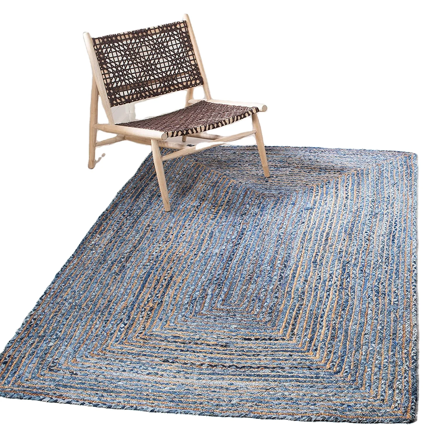 100% Natural Rectangle Braided Jute Rugs Mat Floor Rugs Indian  Rugs Decor for Restaurant Floor Area Runner