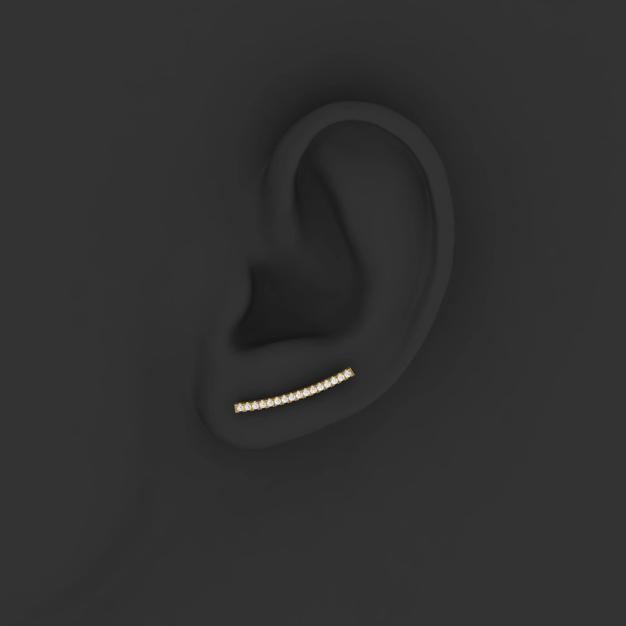 Elegant Statement Natural Round Diamond Crawler Earring For Women 14K Gold Fine Jewelry HI VS-SI Clarity Made In India