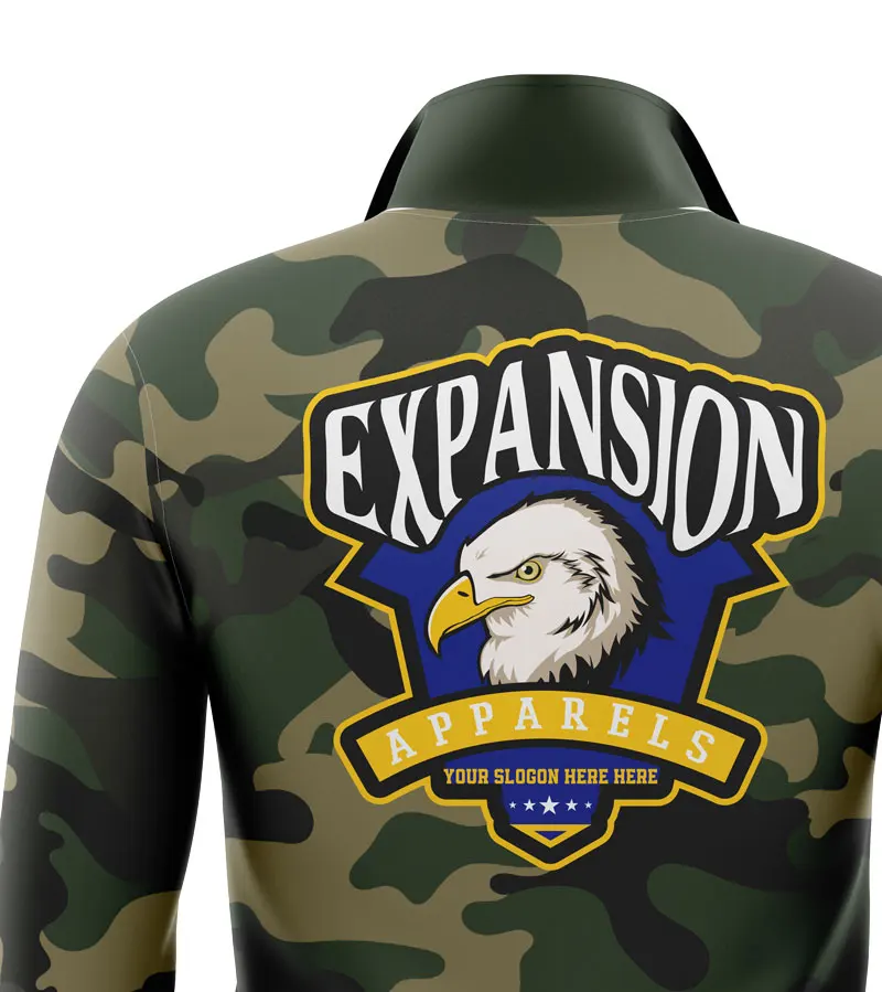 Hot Selling Custom 100% Polyester Soft Heated Jacket with Camo Design Water-Resistant and OEM Design Sublimation Process