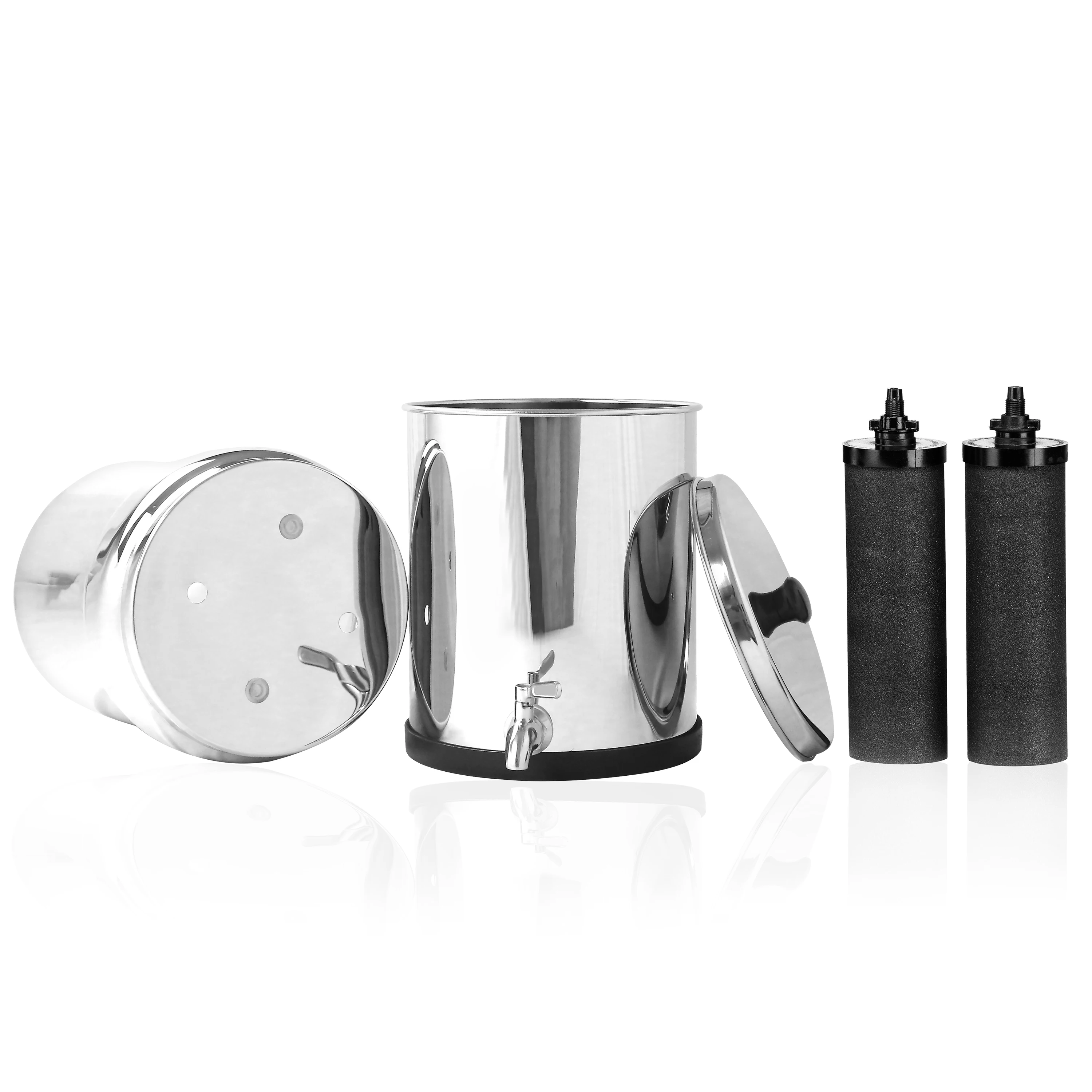Top Selling 304 Stainless Steel Gravity Water Filter System With Activated Carbon Filter Stainless Steel Gravity Water Filter