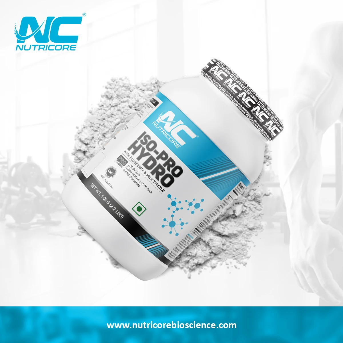 Iso-Pro Hydro Whey Protein Isolate Flavored Powder with Blueberry, Milk Thistle and Strawberry Extract