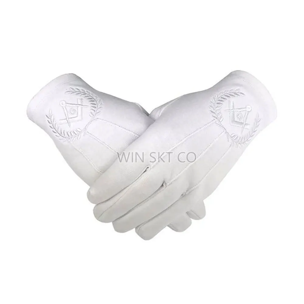 Custom Made Embroidered Masonic Gloves Wholesale Factory Price Masonic Gloves