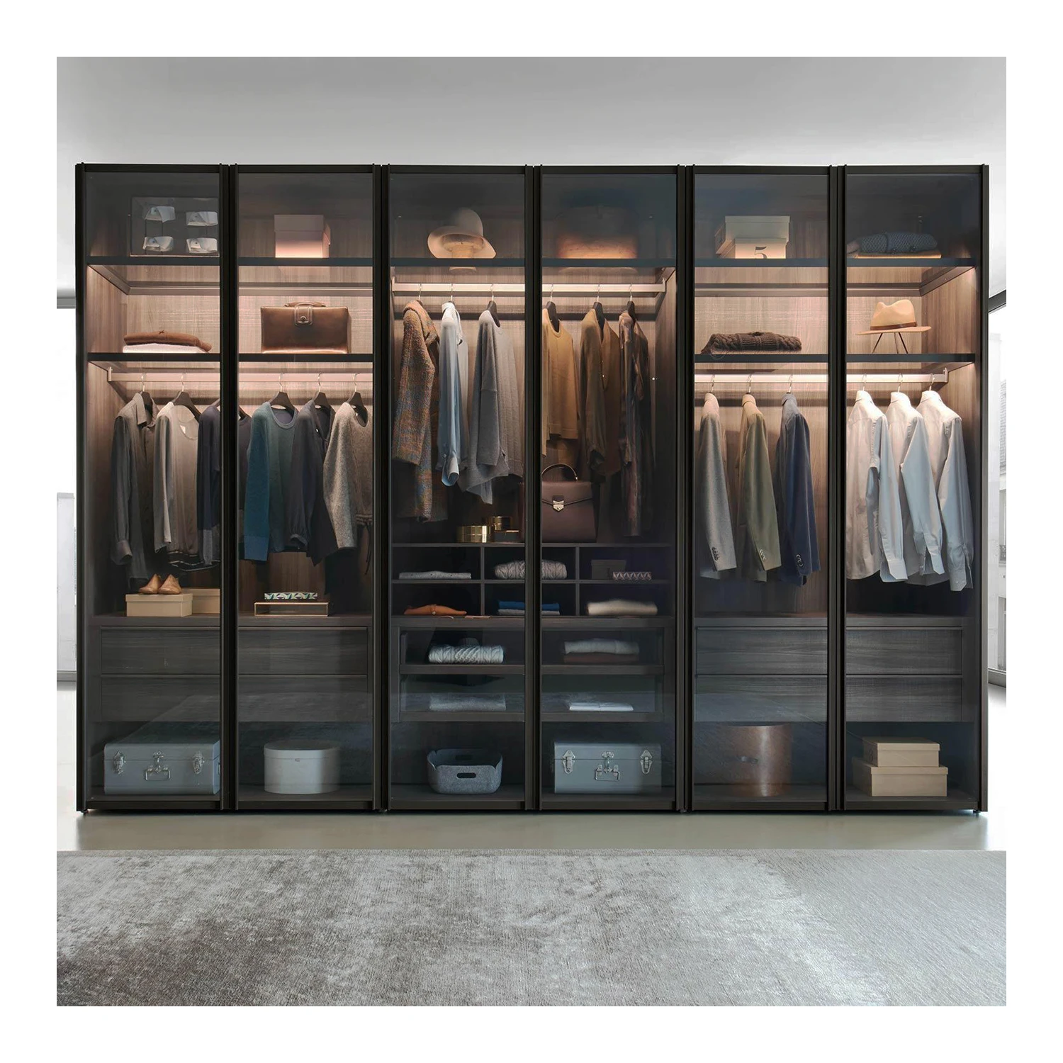 2 Years Warranty Glass Wardrobe Cabinet Bedroom Wall Design Bedroom Furniture