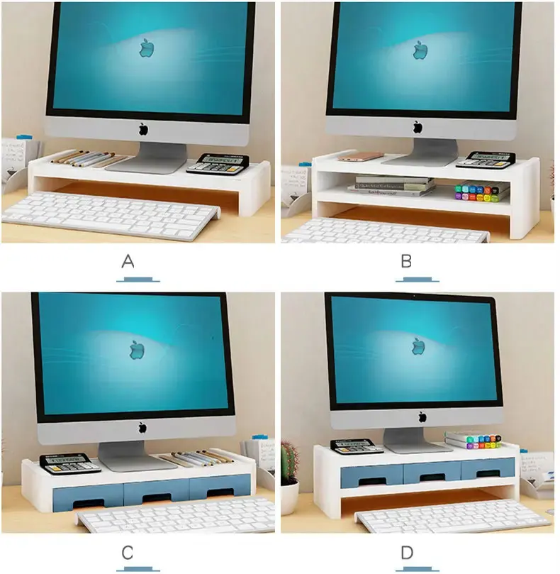 Computer Monitor Riser,Desktop Monitor Stand for PC/Laptop,Home & Office Desktop Organizer