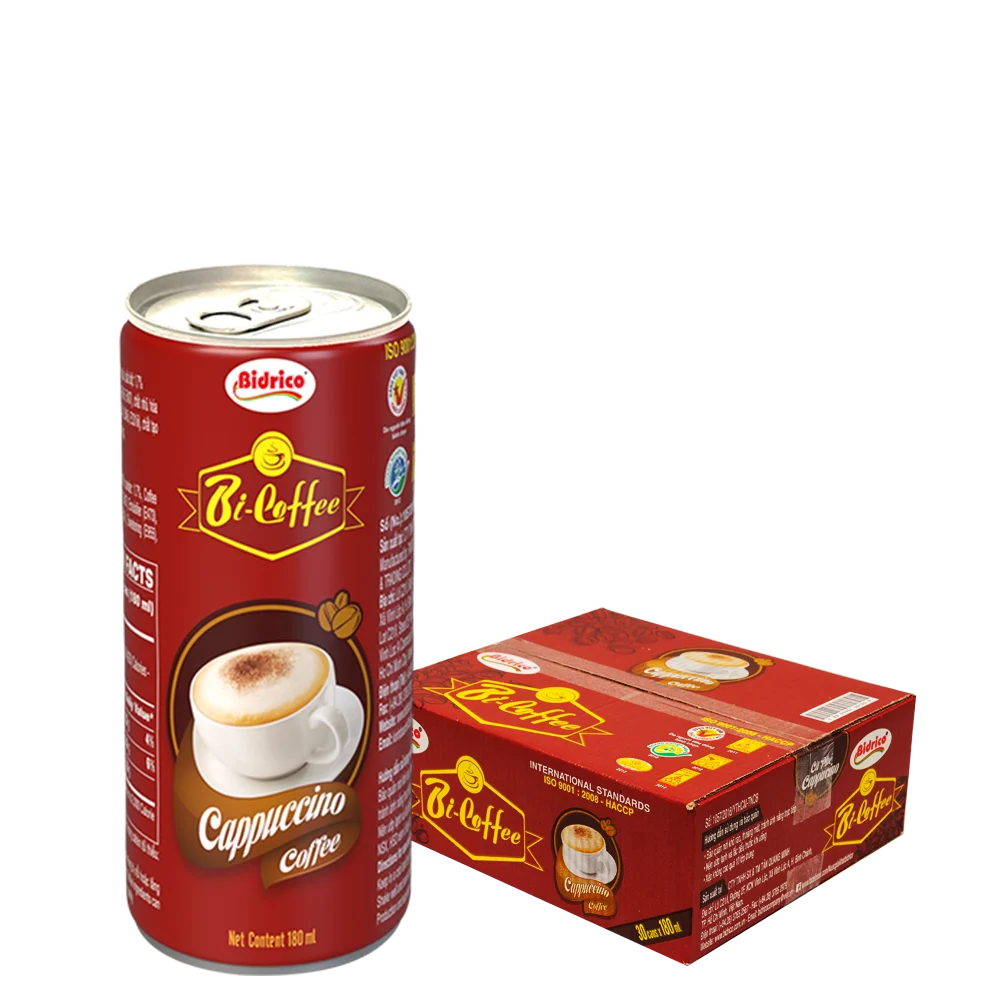 Fast Delivery Cappuccino Coffee Bi-Coffee Brand Iso Halal Haccp cGMP FCE SID Neutral Packed In Can Made In Vietnam Manufacturer