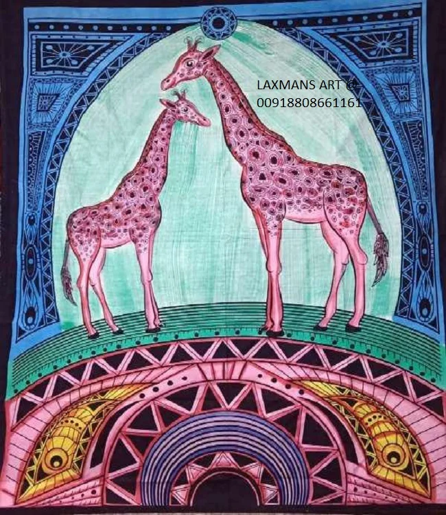 Cotton Printed Tapestry Handmade Home Decor Printing Wall Tapestry Modern Art From India Wholesale Hand Painted Tapestry