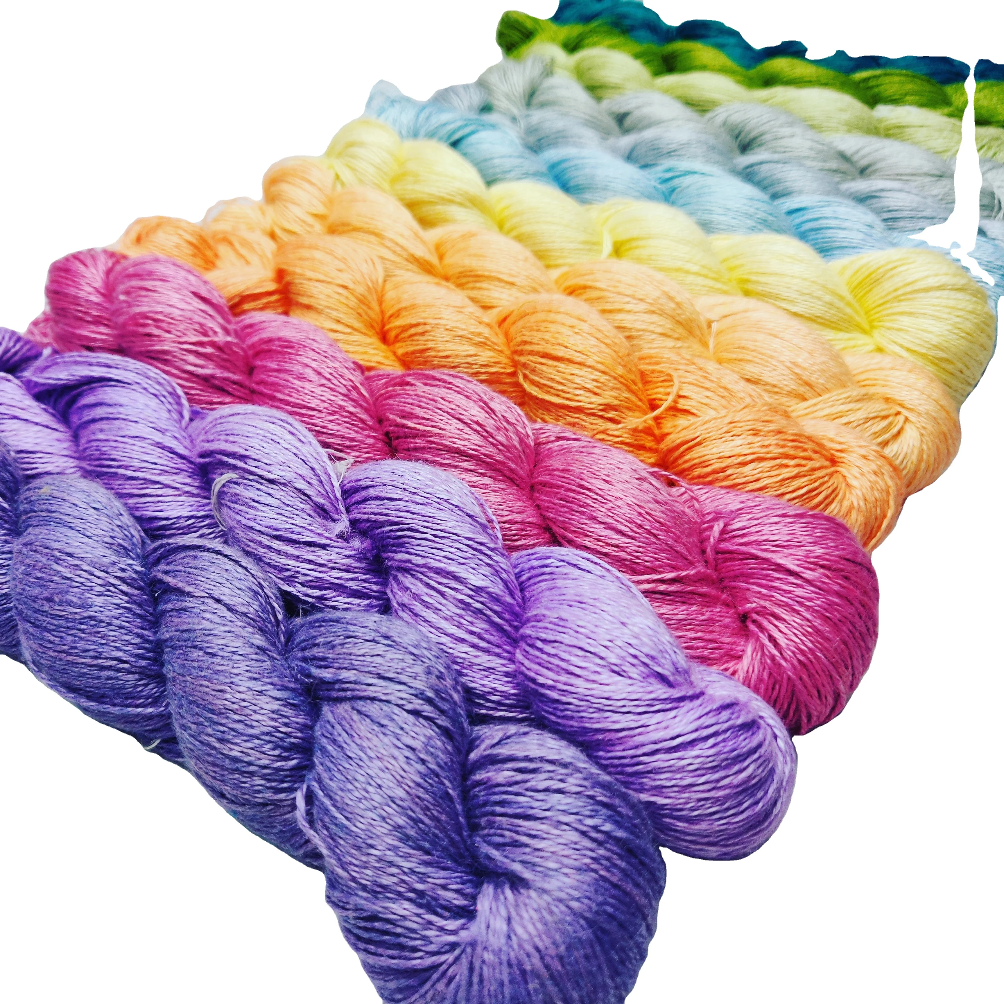 Очень мягкая красивая шелковая пряжа из натурального сырого шелка для плетения вязания крючком искусства и ремесла экологически чистый цвет