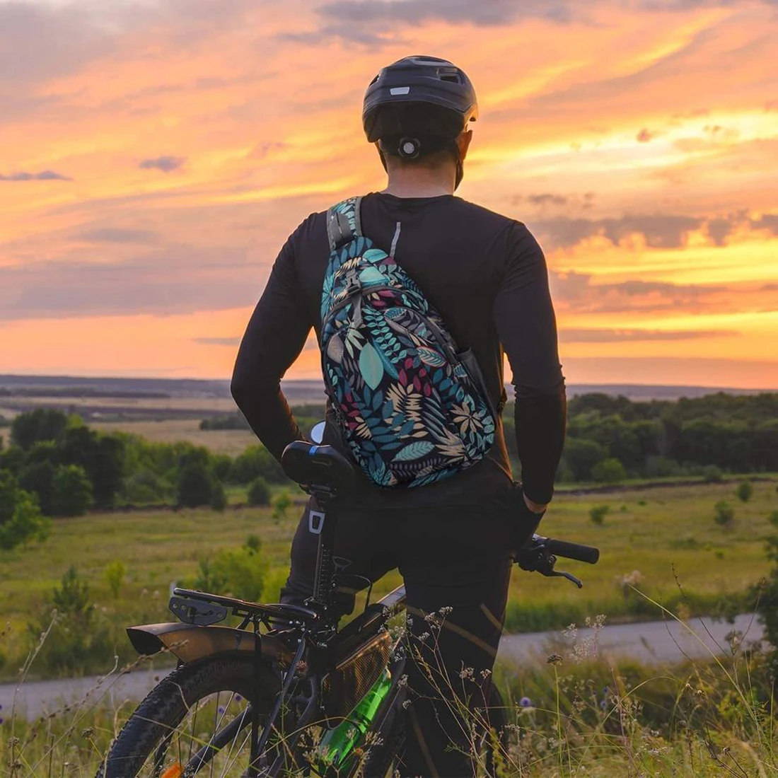 Male Multifunctional Waterproof Chest Strap Messenger Bag Practical Crossbody Shoulder Bags Light Feature Polyester Printed