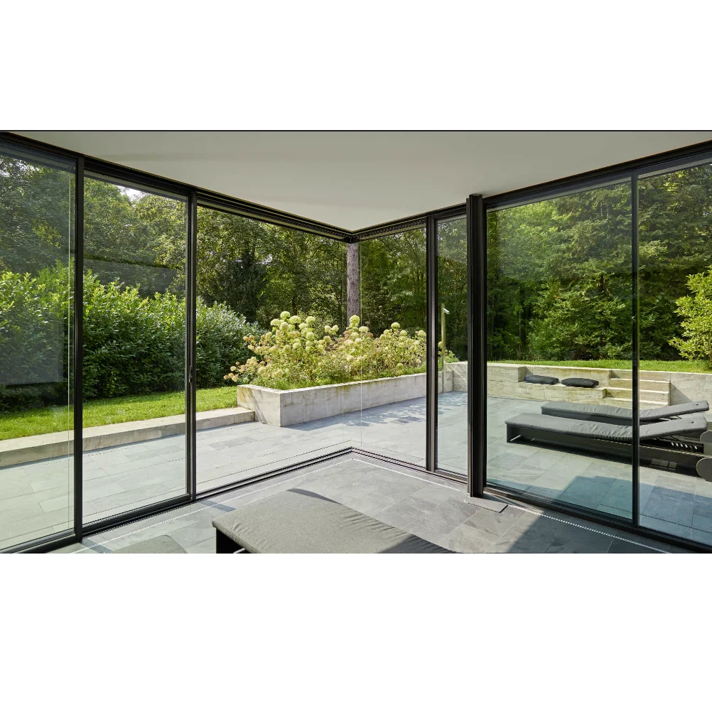 GLASS-ALUMINUM WINDOWS Furniture Aluminum Alloy Folding Screen Dust-proof Glass Door with Aluminum Frame