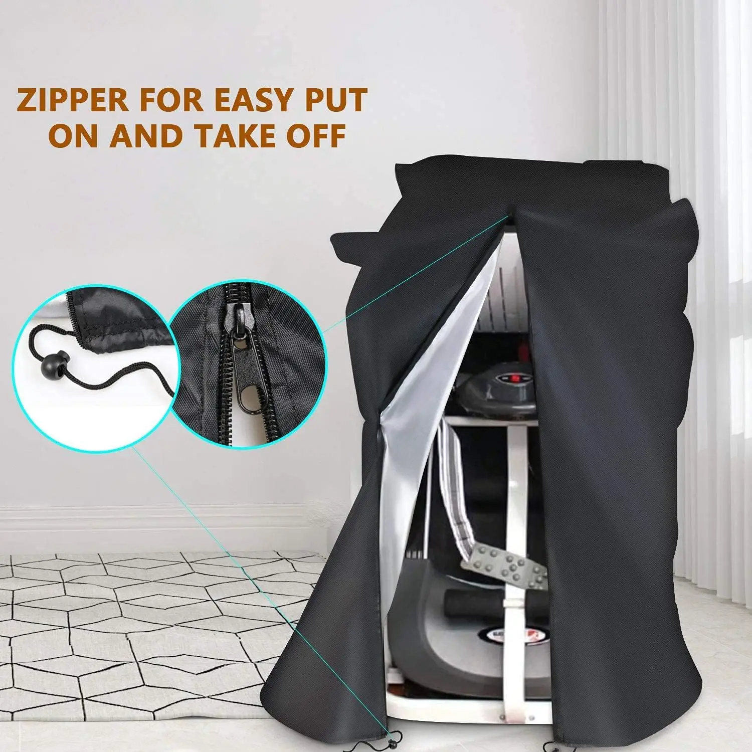 Treadmill Cover Waterproof Dustproof Running Machine Cover With Windproof Drawstring for Home Gym Indoor Outdoor
