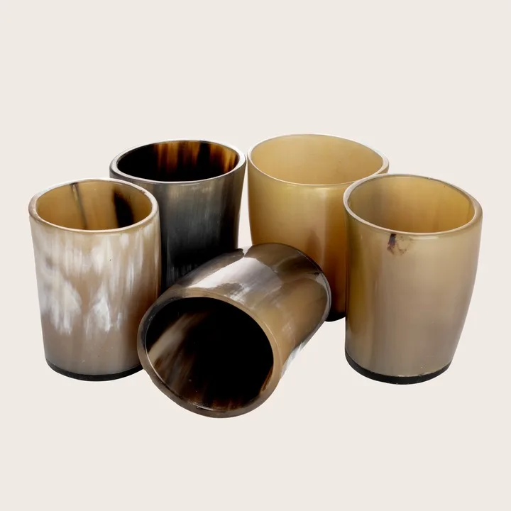 100% Natural black and white shot horn glass and customized size Horn drinking horn Glass with party ware use for cheep price