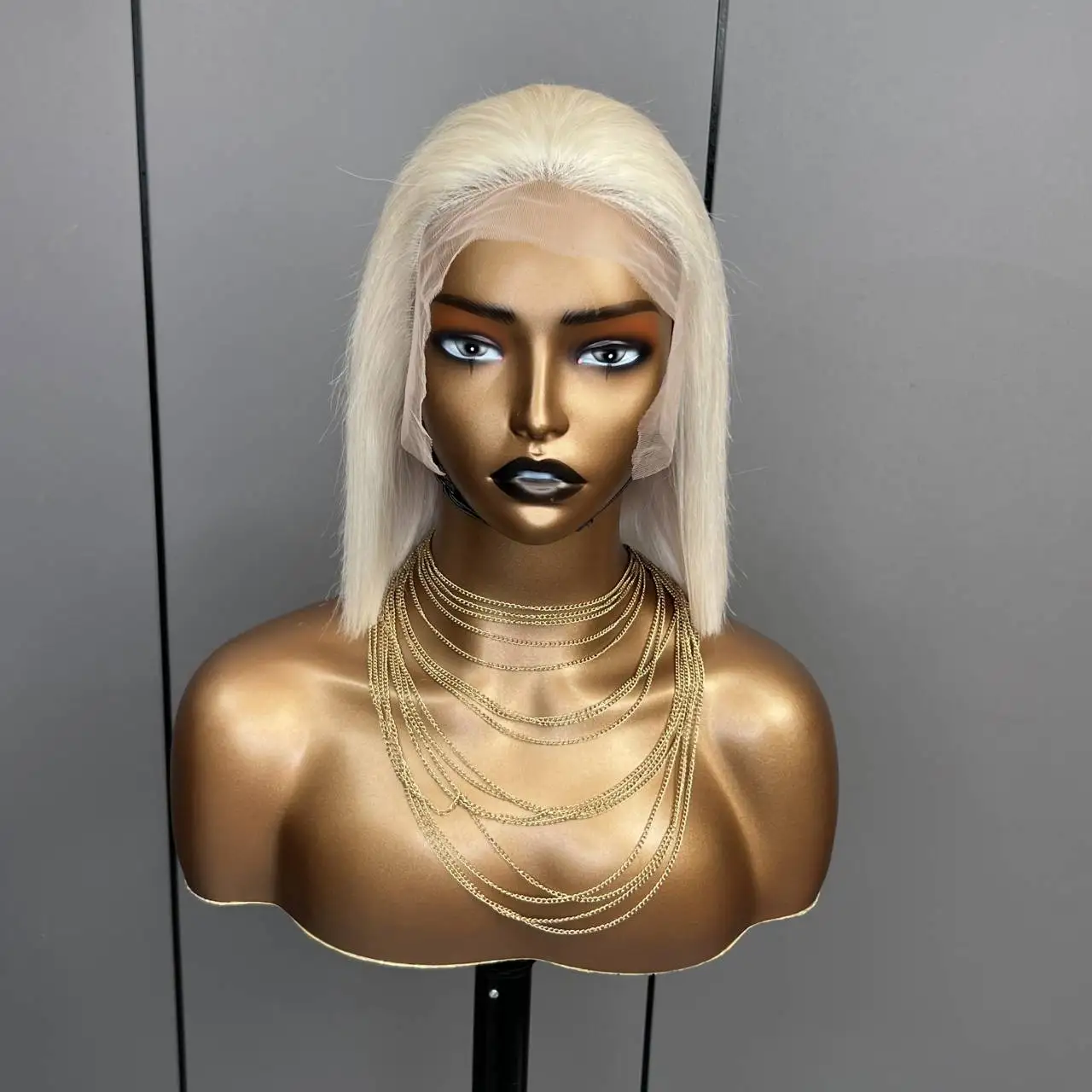 13x6 Raw Indian Temple Human Hair 13X4 HD #60 Ice Color Bone Straight Bob Wig For Black Women SDD Bob Wig