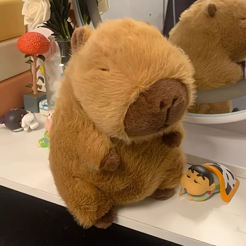 Niuniu Daddy Capybara Plush Toy Cute Capybara Stuffed Animal Soft Brown Capybara Plushie Gifts for Boys and Girls