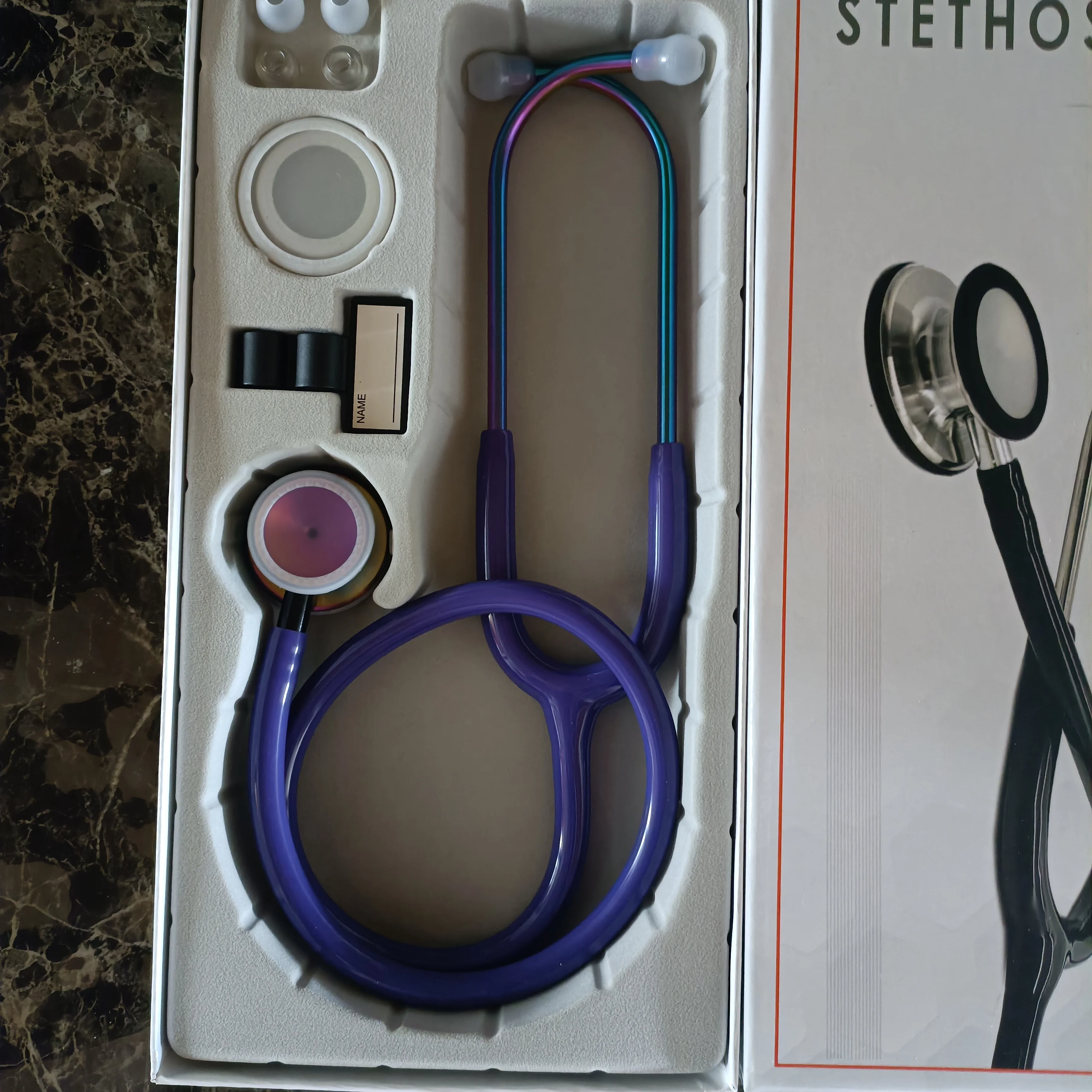 mechanics gold stetoscope medical nurse doctor  estetoscopio ,bell and diaphragm of bright colored heart stethoscope