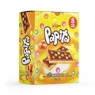 Solen Papita Milk Chocolate Coated Caramel Biscuit 33 gr x 24 All Fresh Date and Quality Service From Turkey