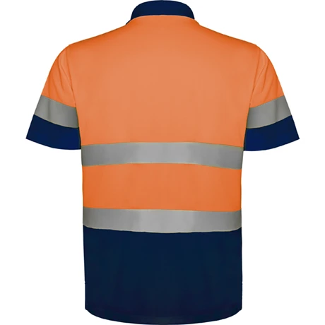 Hi Vis Reflective Polo Shirts High Visibility Safety Short Sleeve Polo Shirt with Black Bottom Orange Yellow Reflective T-Shirt