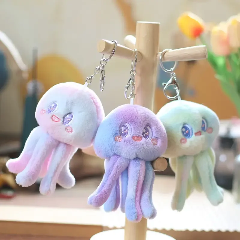 Cute Octopuses Keychain Plush Dolls Key Chain Cartoon Stuffed Jellyfish Soft Kawaii Toy jellyfish stuffed animal