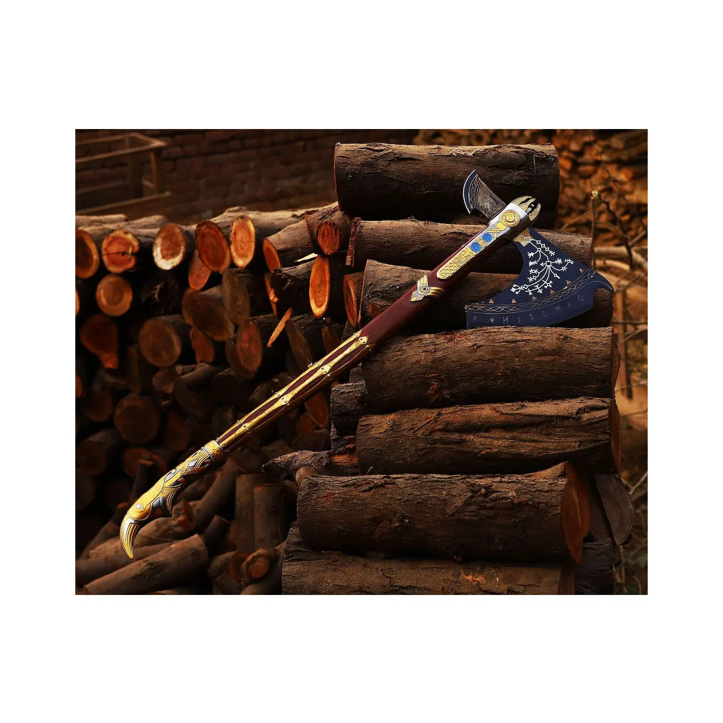 Лидер продаж топор Kratos от игры God Of War ручной работы кованый из нержавеющей стали Ragnarok Leviathan