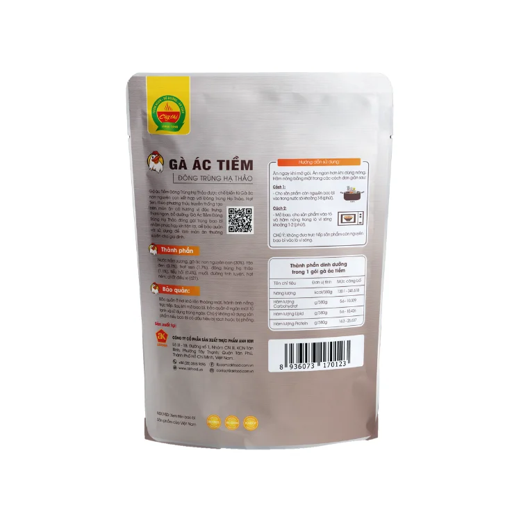 Slow-cooked Black Chicken with Cordyceps fresh soup High Quality no added color ready to eat ISO packing in bag made in Vietnam